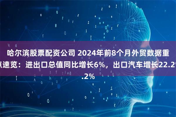 哈尔滨股票配资公司 2024年前8个月外贸数据重点速览：进出口总值同比增长6%，出口汽车增长22.2%